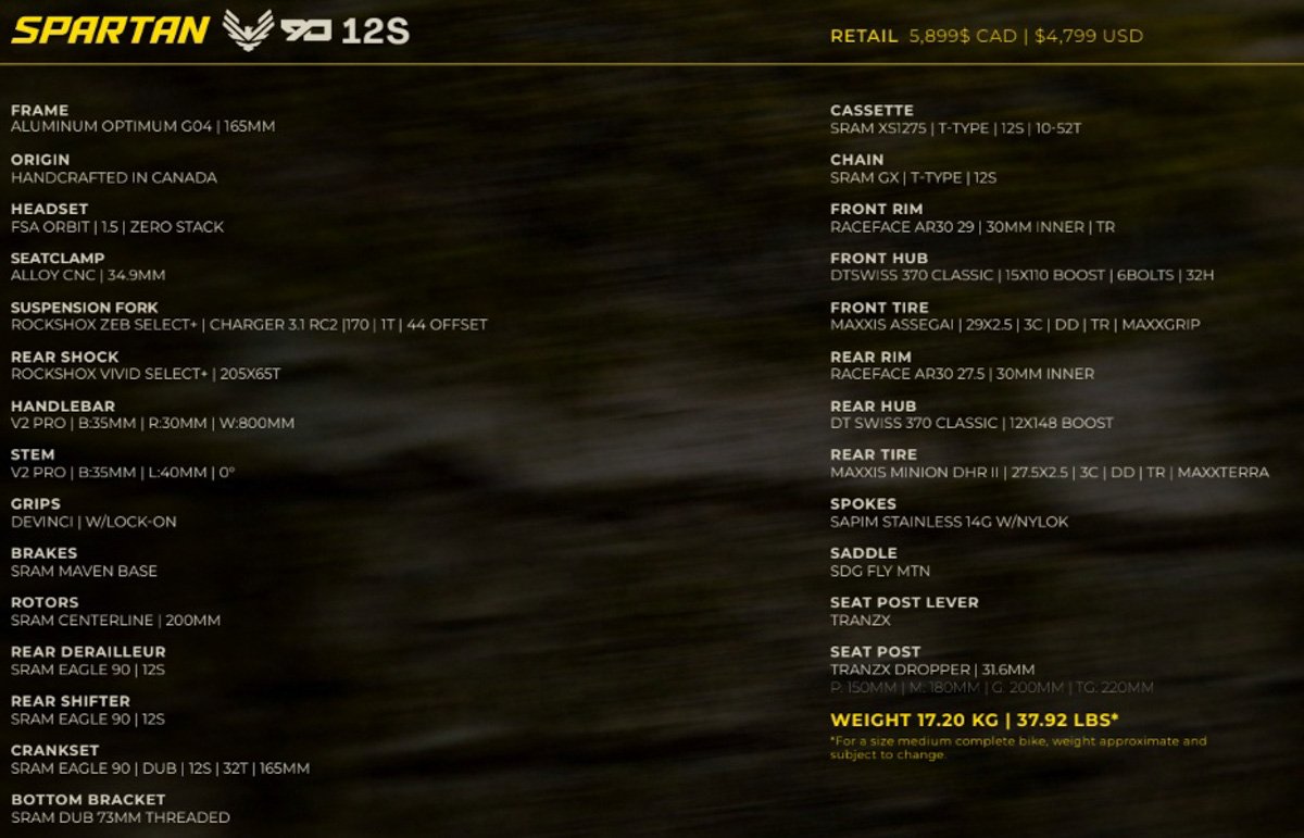 Devinci 2026 Spartan Eagle 90 12s specs