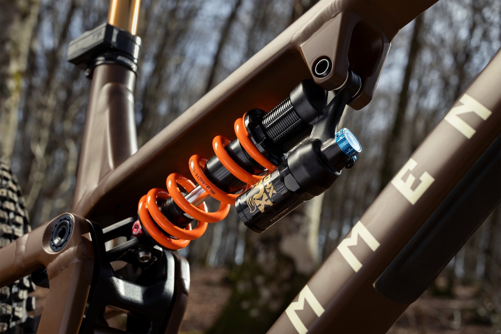 The latest Fox DHX coil shock mountain on a mountain bike.