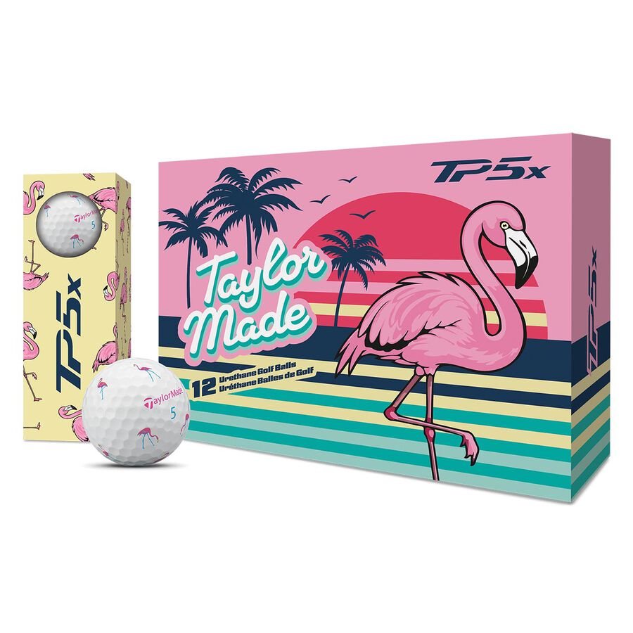 TaylorMade 2026 TP5x Pix Flamingo Golf Balls