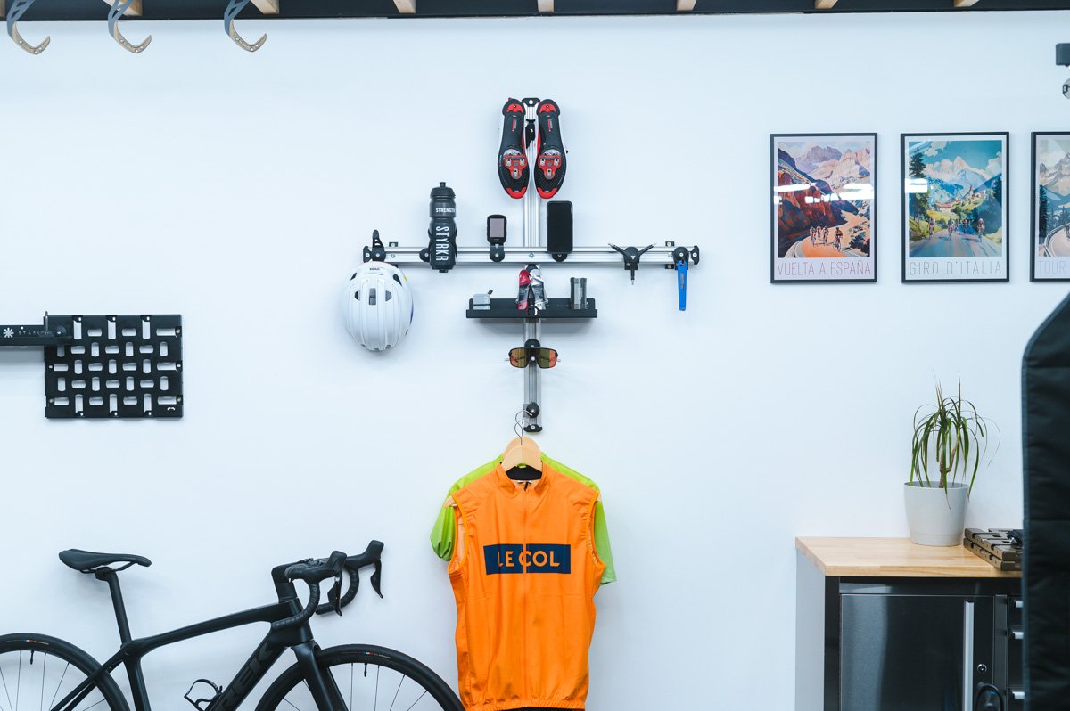 Stashed Products LodeStar rack system, cross on wall