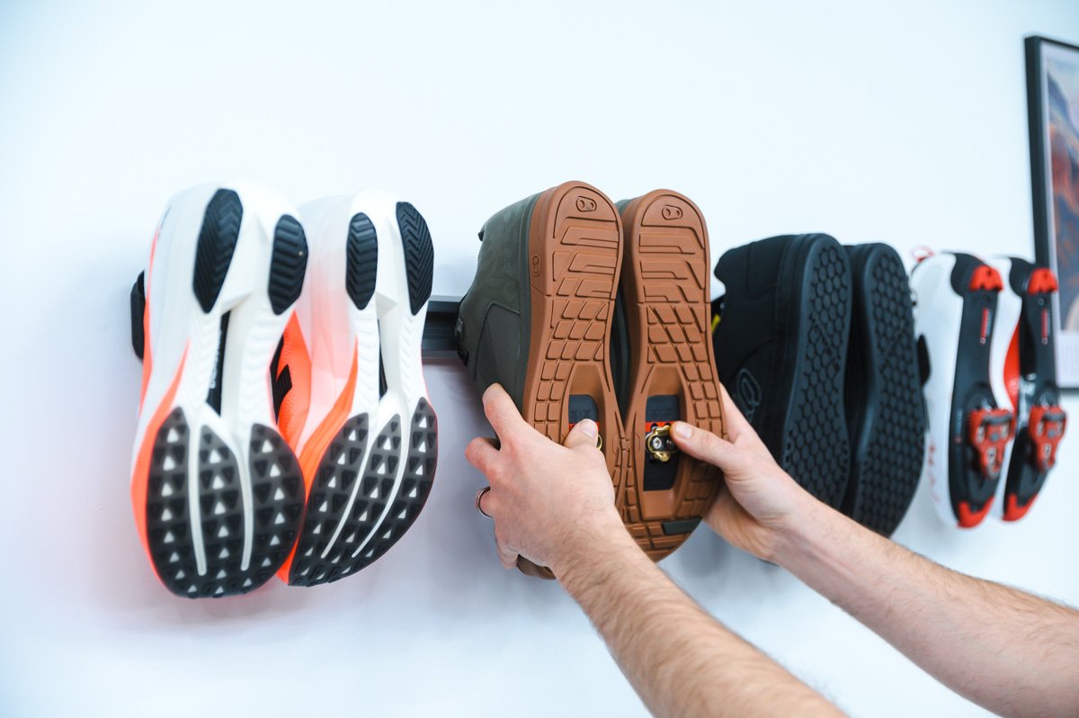 Stashed Products LodeStar rack system, shoes on rail