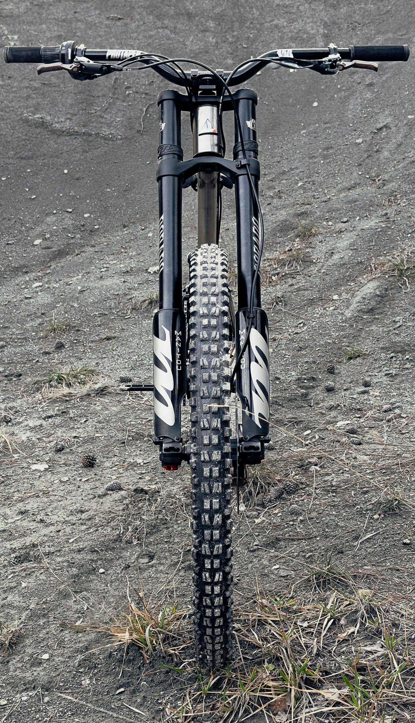 Option of 200mm dual crown fork or 180-190mm single-crown