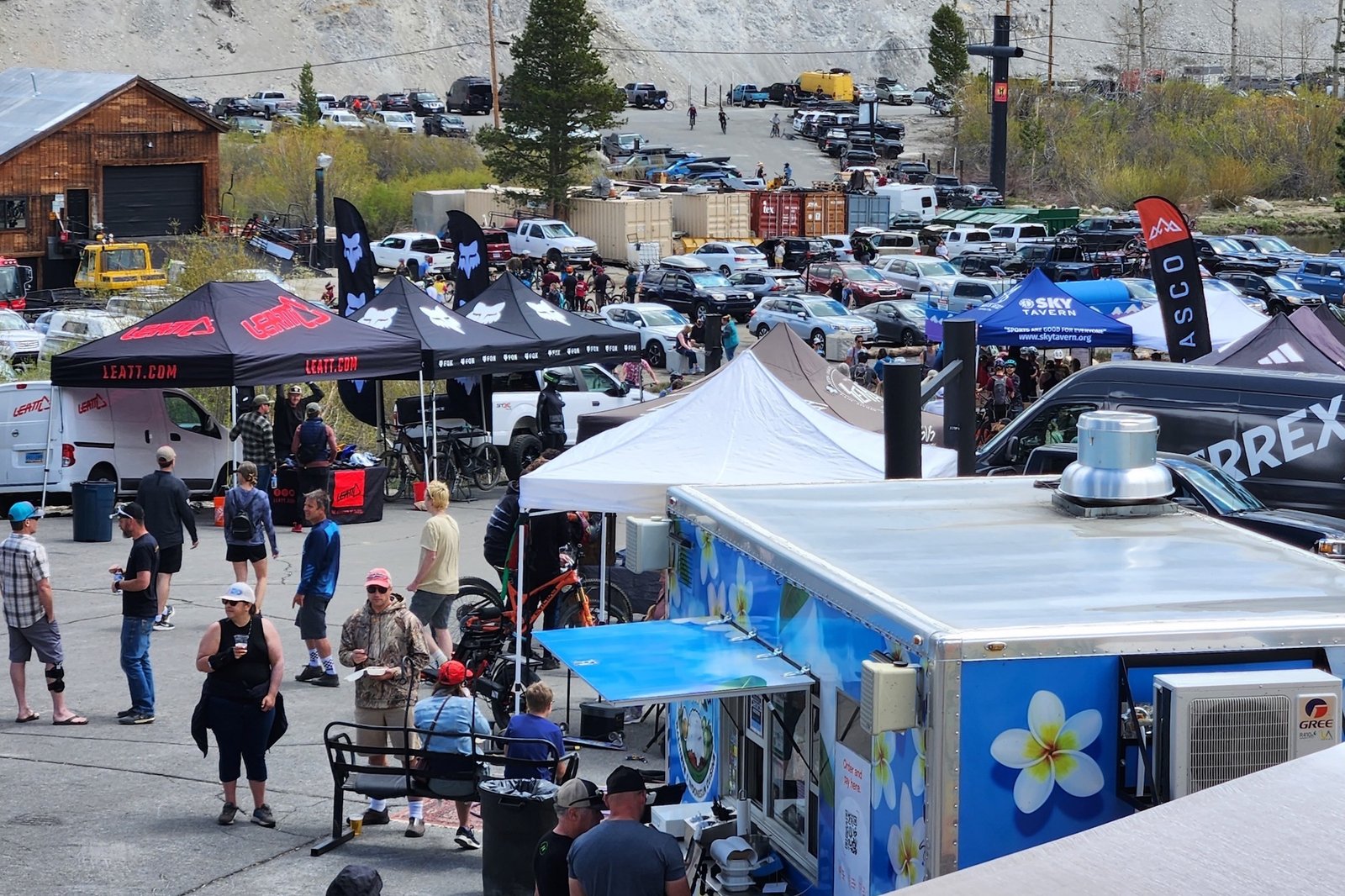 vendors and a full parking lot at Sky Tavern during one of its bigger events.
