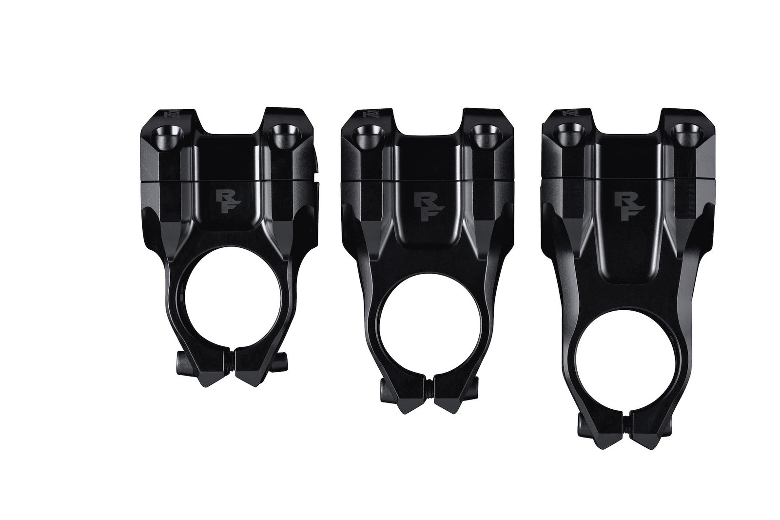 the three size options of the new Turbine stem side by side for size comaprison.