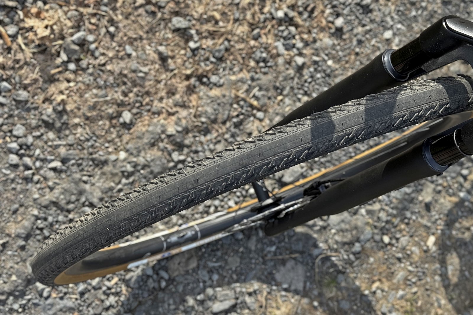 Panaracer GravelKing ZX semi-slick gravel race tire, top view