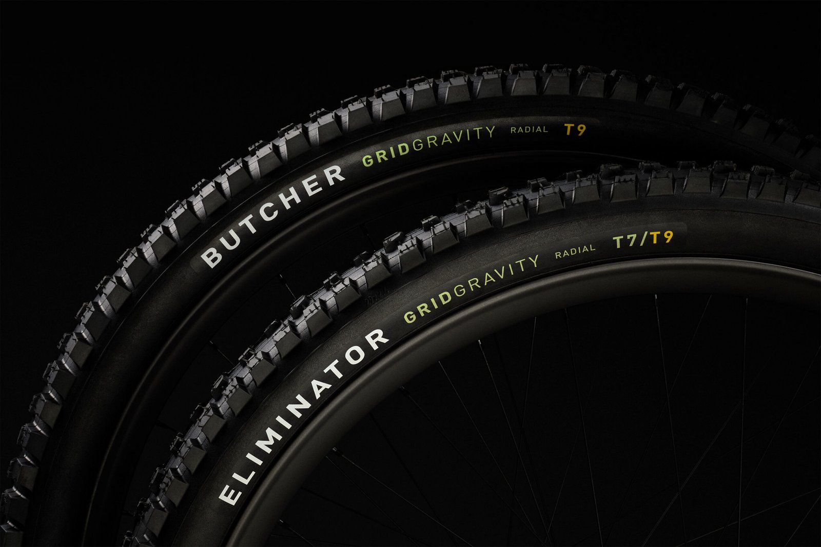 Specialized Grid Gravity Radial mountain bike tires: Butcher & Eliminator sidewalls