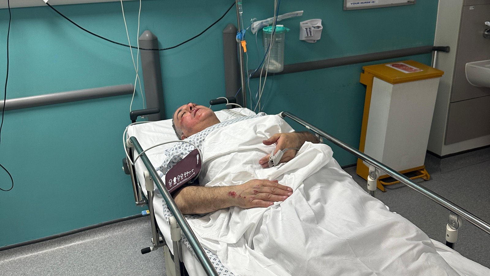 Man in hospital