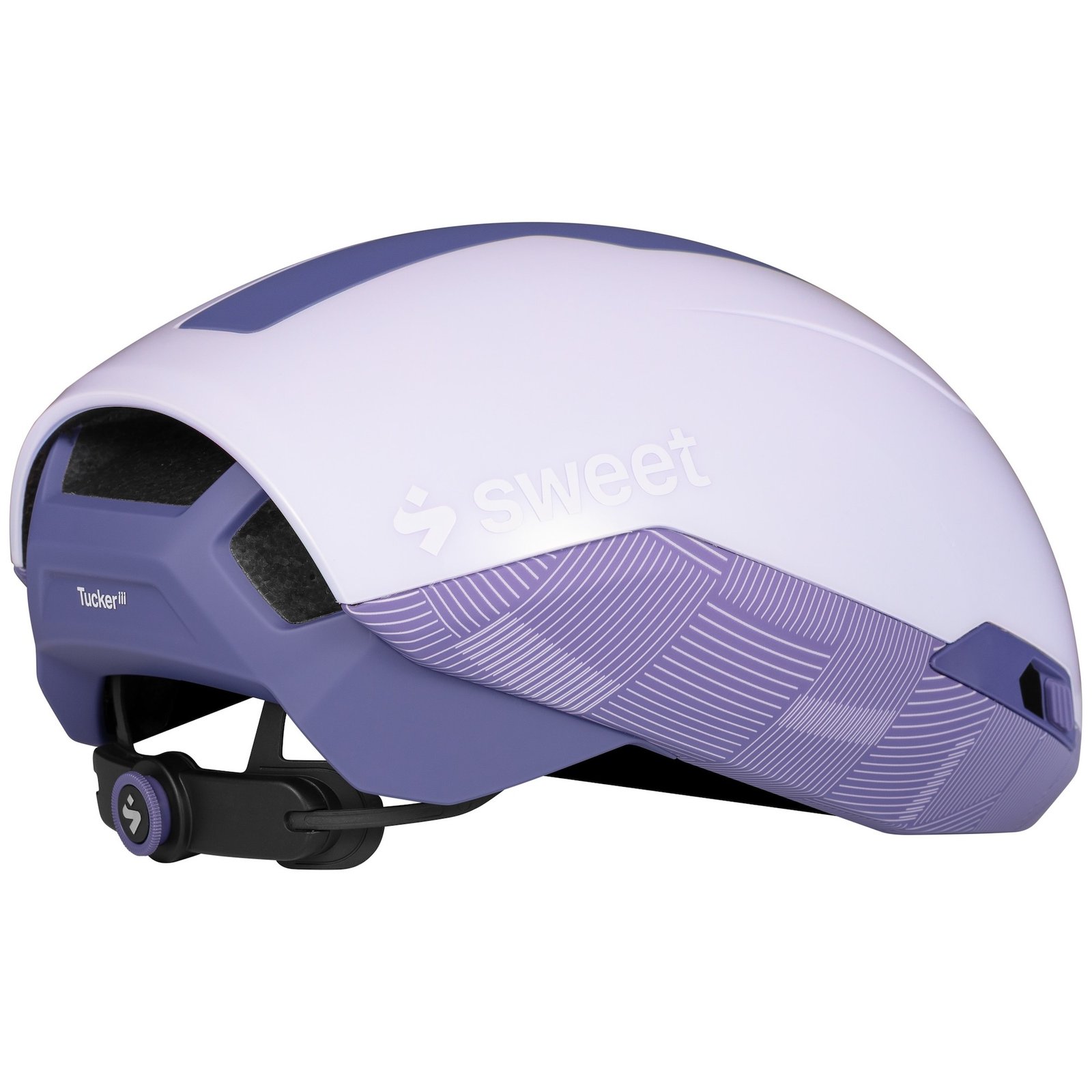 studio image of the Sweet Protection Tucker III 2Vi Mips helmet in light Lilac viewed from the back angle