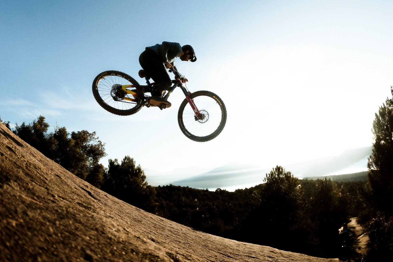 a rider jumping on the Cannondale Bad Habit.