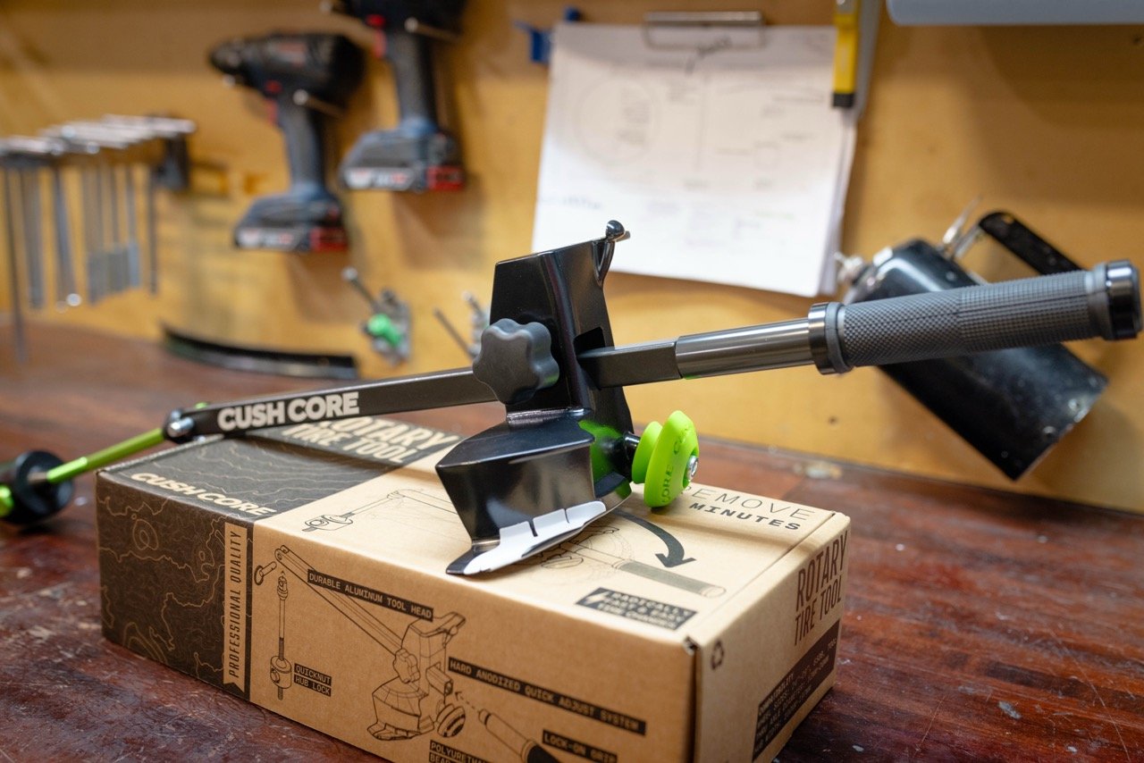 CushCore Rotary Tire Tool on box