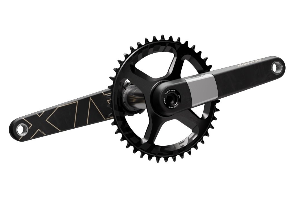 studio image of the Easton EC90 ALX cranks with a chainring