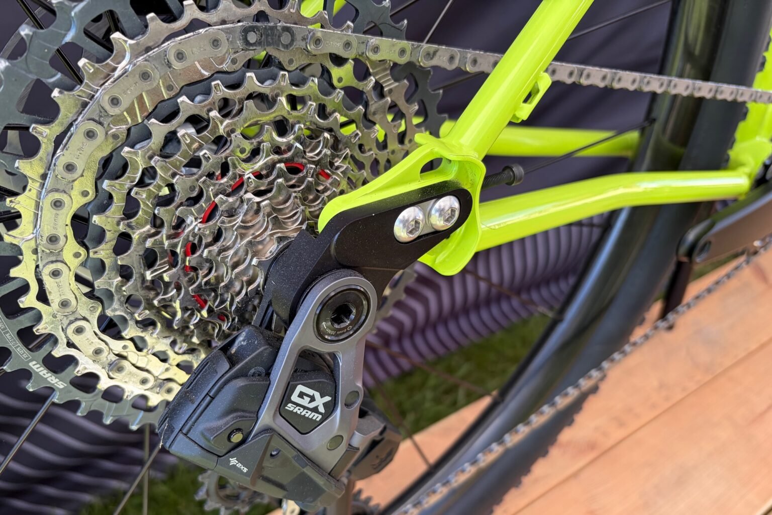 close view of the sliding UDH dropout on the Neuhaus NOVA32 at sea otter