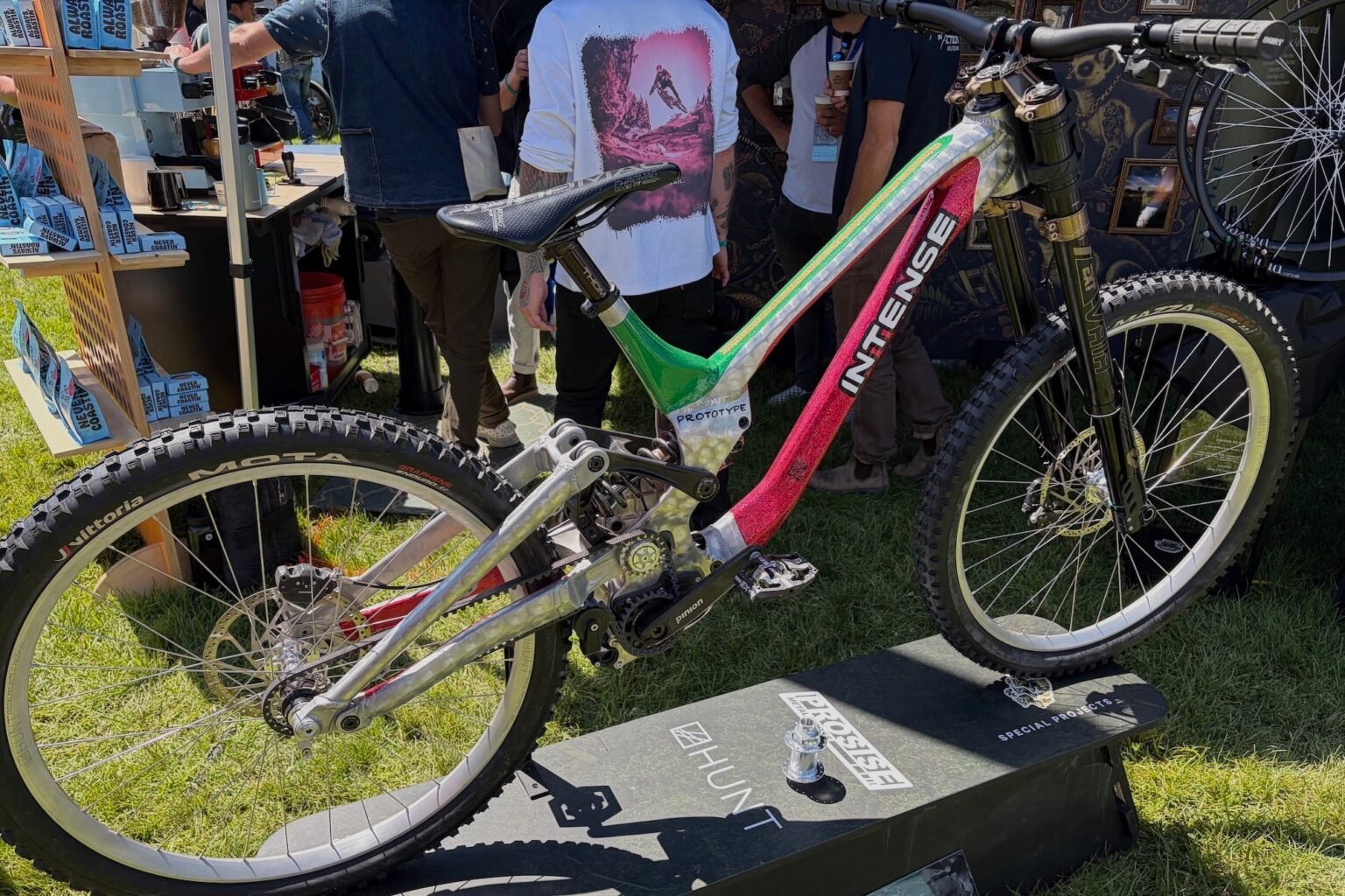 custom painted Intense gearbox prototype downhill frame