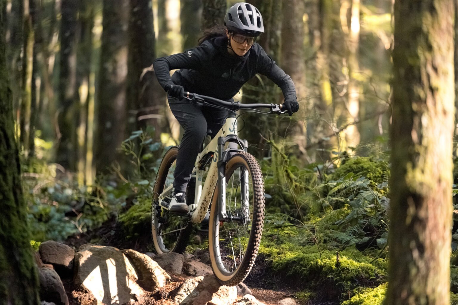 Riding the new Liv Embolden in the woods