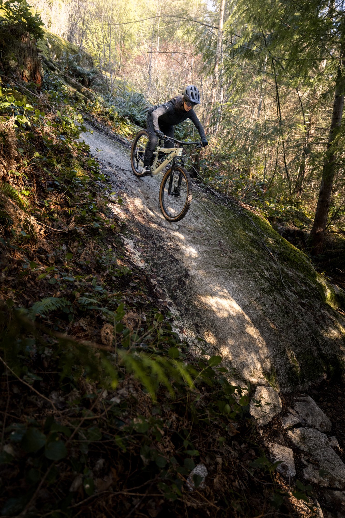 Riding in the forest on the new Embolden