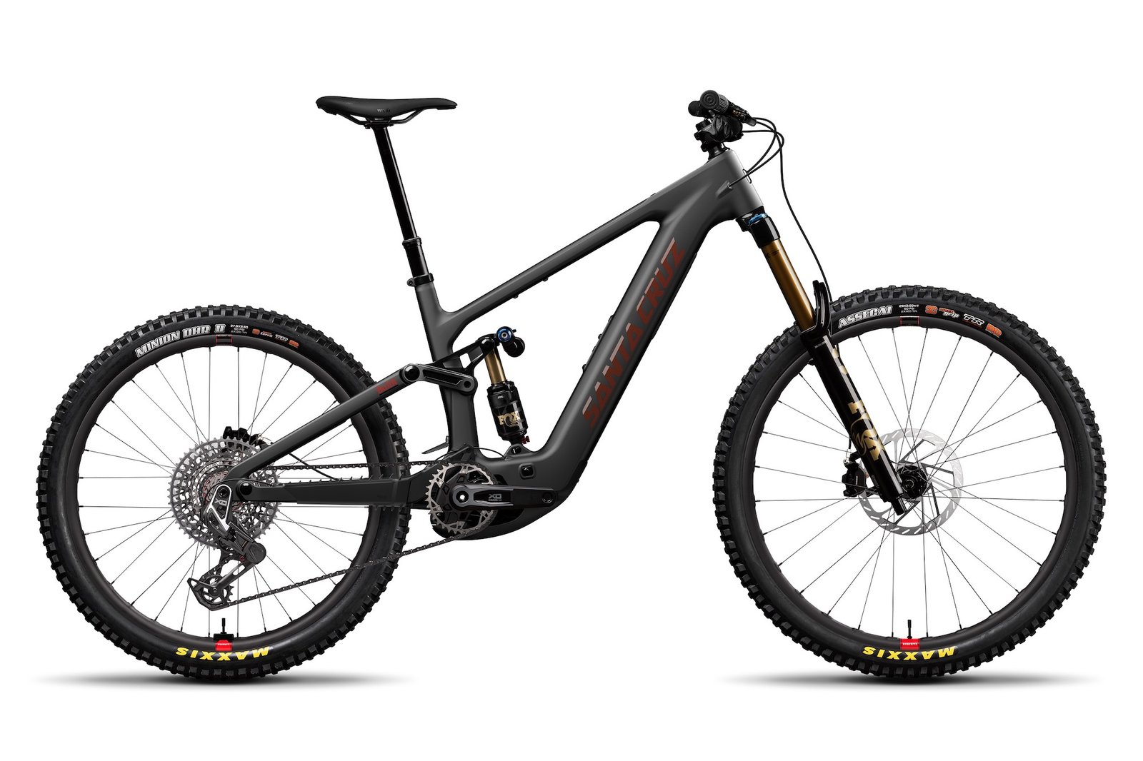 studio image of the Santa Cruz Bullit CC in Matte Carbon with the new XO build.