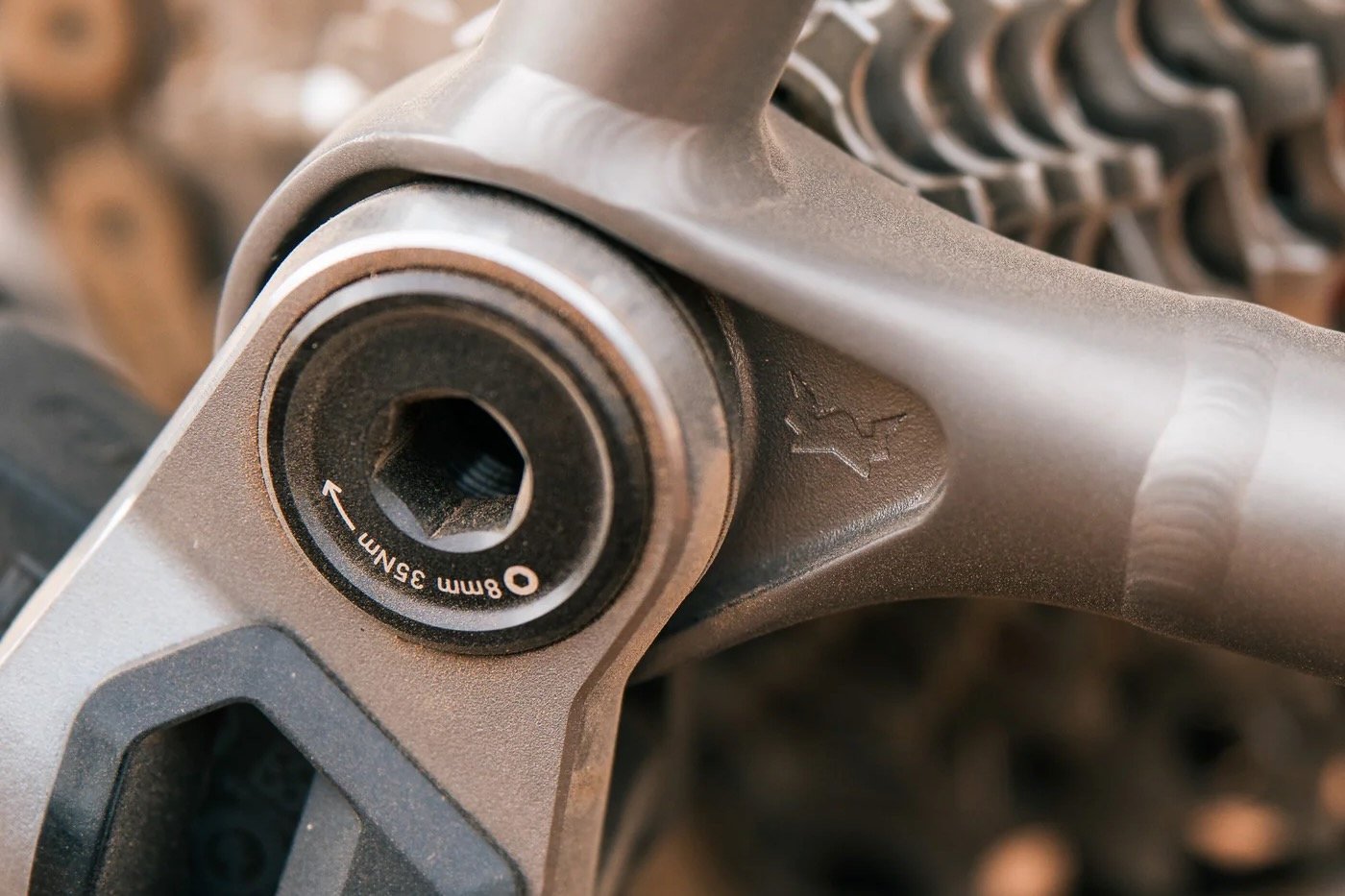 the 3d-printed titanium UDH dropout on the Warakin Ti