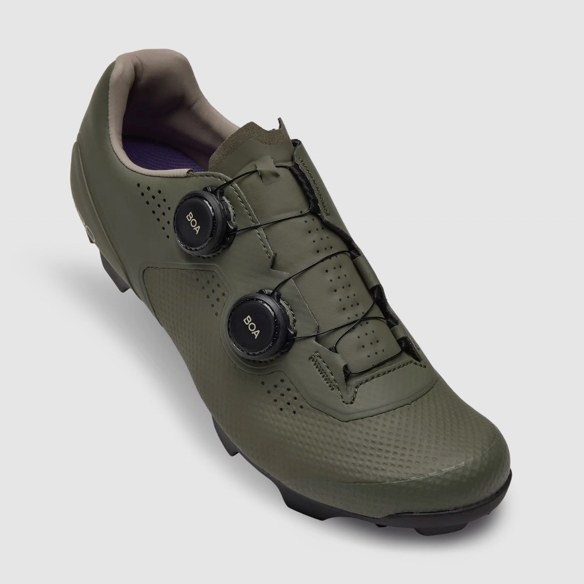 front angle profile shot of the Giro Regine XC mountain bike and gravel shoe in Dark Sage