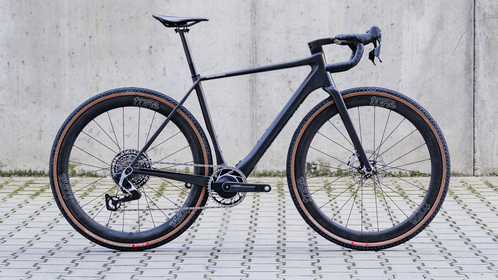 Tune Nano Gravel 45 lightweight all-rounder carbon gravel bike wheels, on a Bike Ahead gravel bike