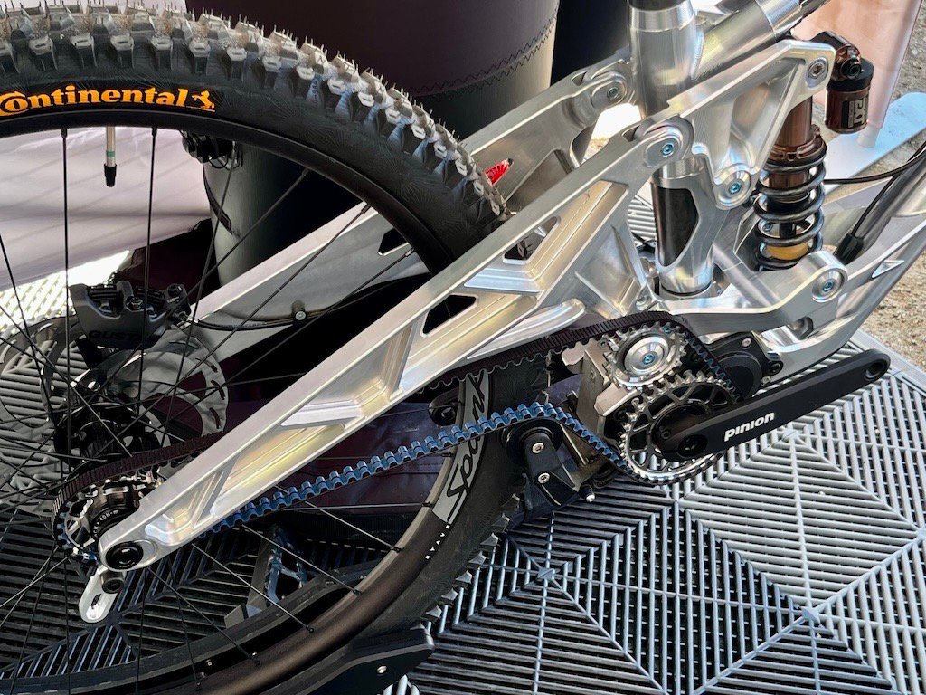 Shredline DH bike at the Spank booth at Sea Otter