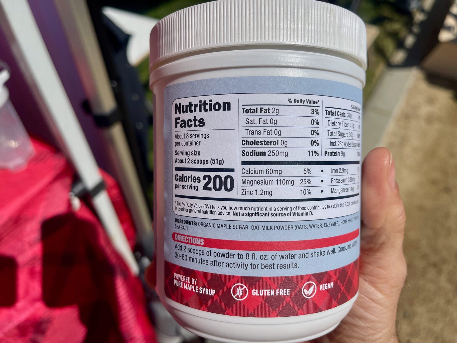 Untapped Maple Recovery nutritional