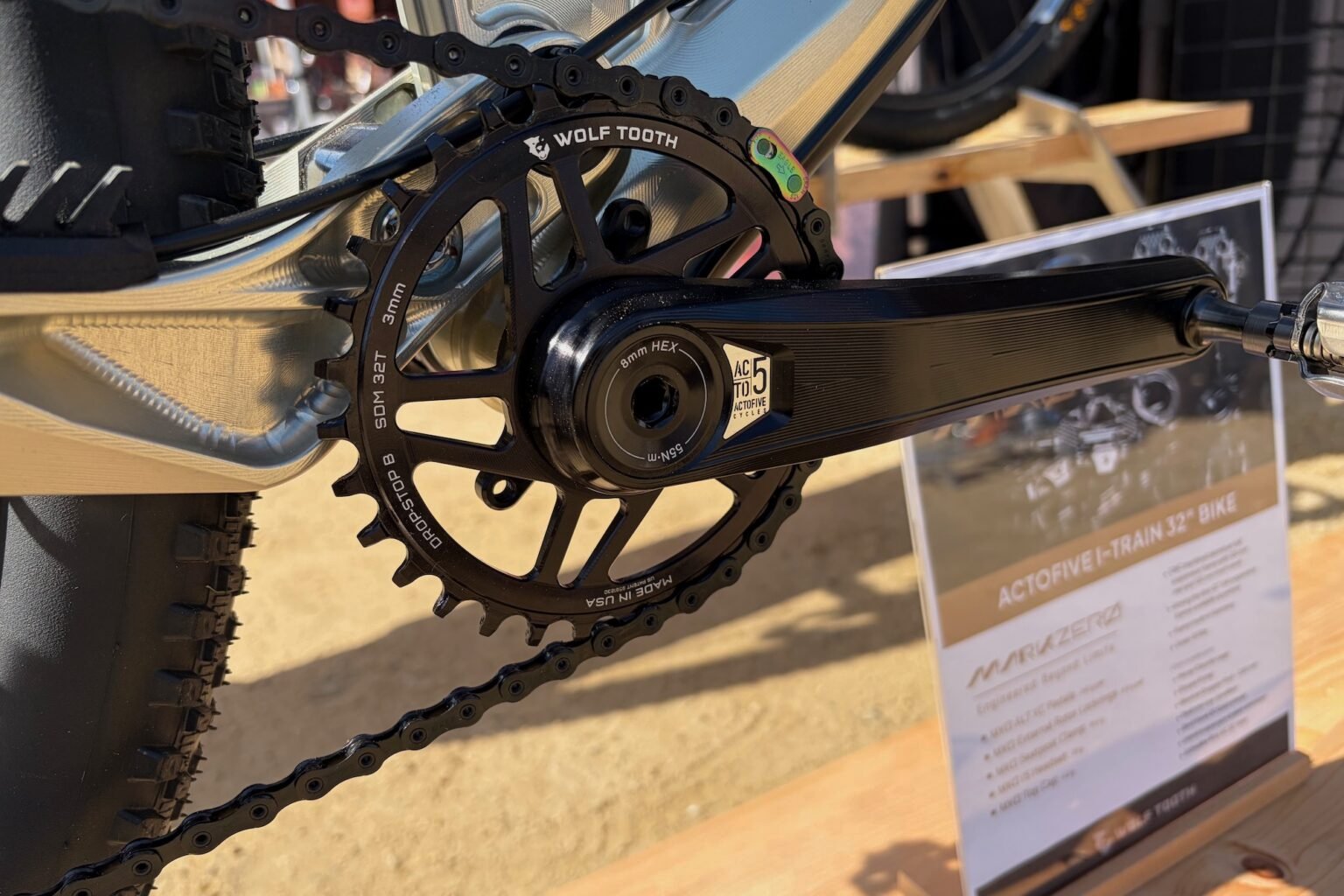 the Actofive cranks on the Actofive bike at Sea Otter