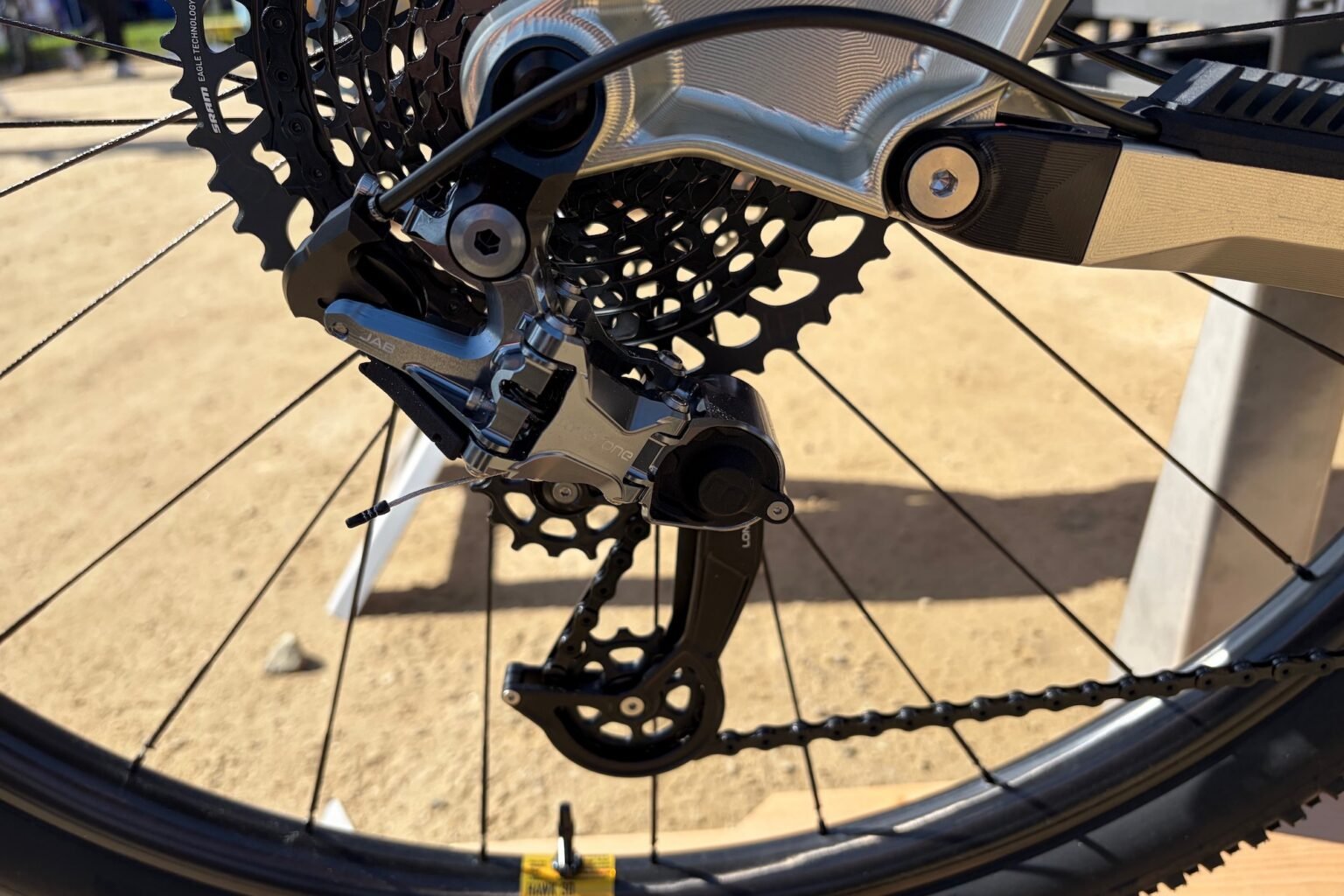 the Madrone derailleur on the Actofive bike at Sea Otter