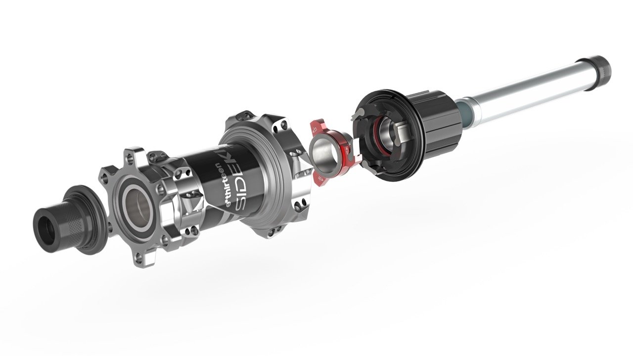e*thirteen Sidekick 2.0 Hubs expolded reder