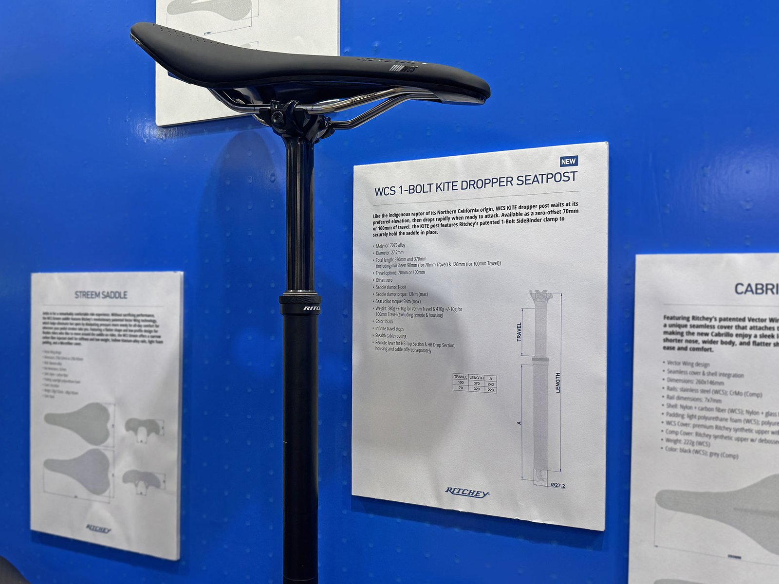 all-new Ritchey WCS 1-bolt Kite 27.2 dropper seatpost