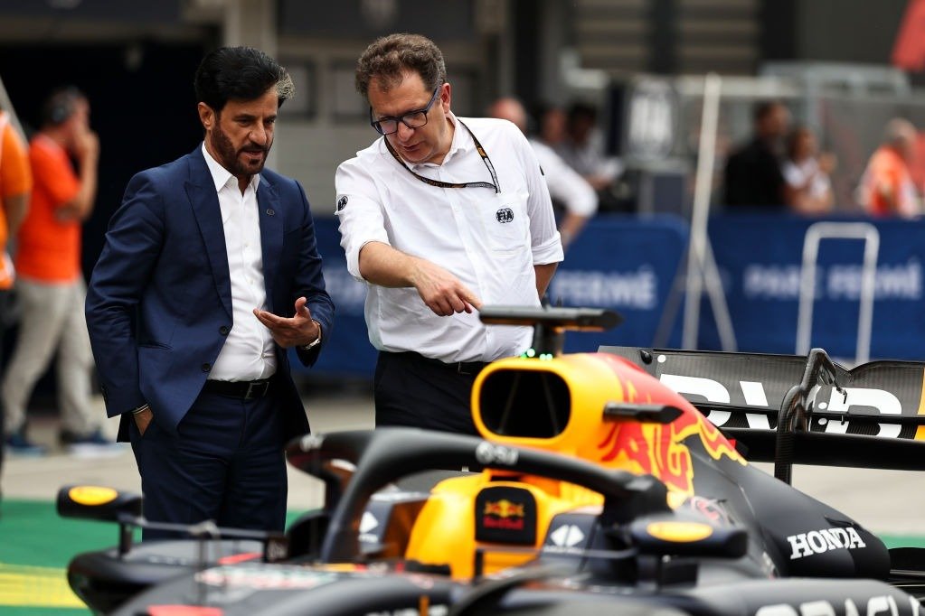 FIA single-seater director Nikolas Tombazis (right) with his boss, FIA president Mohammed ben Sulayem.