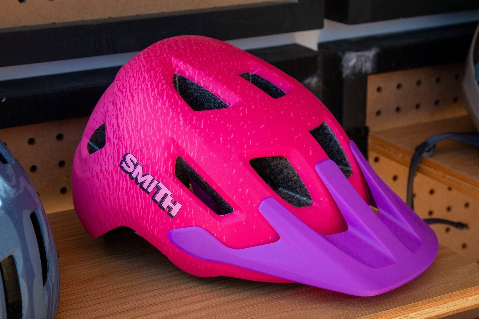 the Sidekick Jr. helmet on display int eh Smith booth at Sea Otter.