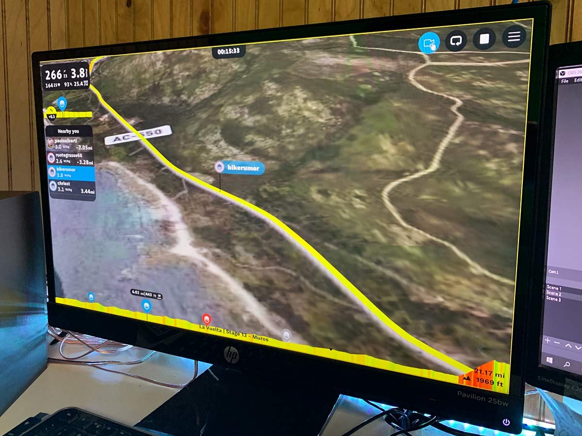 screenshot from rouvy indoor cycling trainer app review