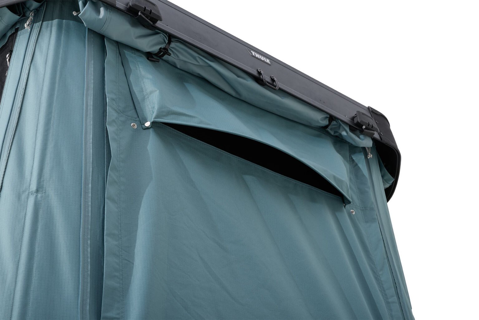 closeup of tent fabric on the thule widesky rooftop tent.